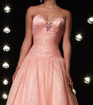 Strapless Blush Pink Ball Gown Homecoming Dress HB127A