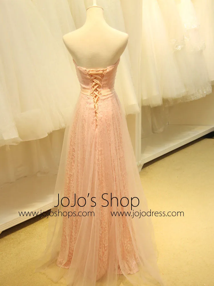 Strapless Blush Pink Fairy Tale Bridesmaid Dress  YW1024