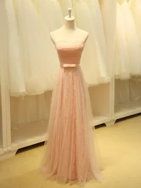 Strapless Blush Pink Fairy Tale Bridesmaid Dress  YW1024