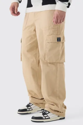 Tall Fixed Waist Branded Relaxed Fit Cargo Trousers