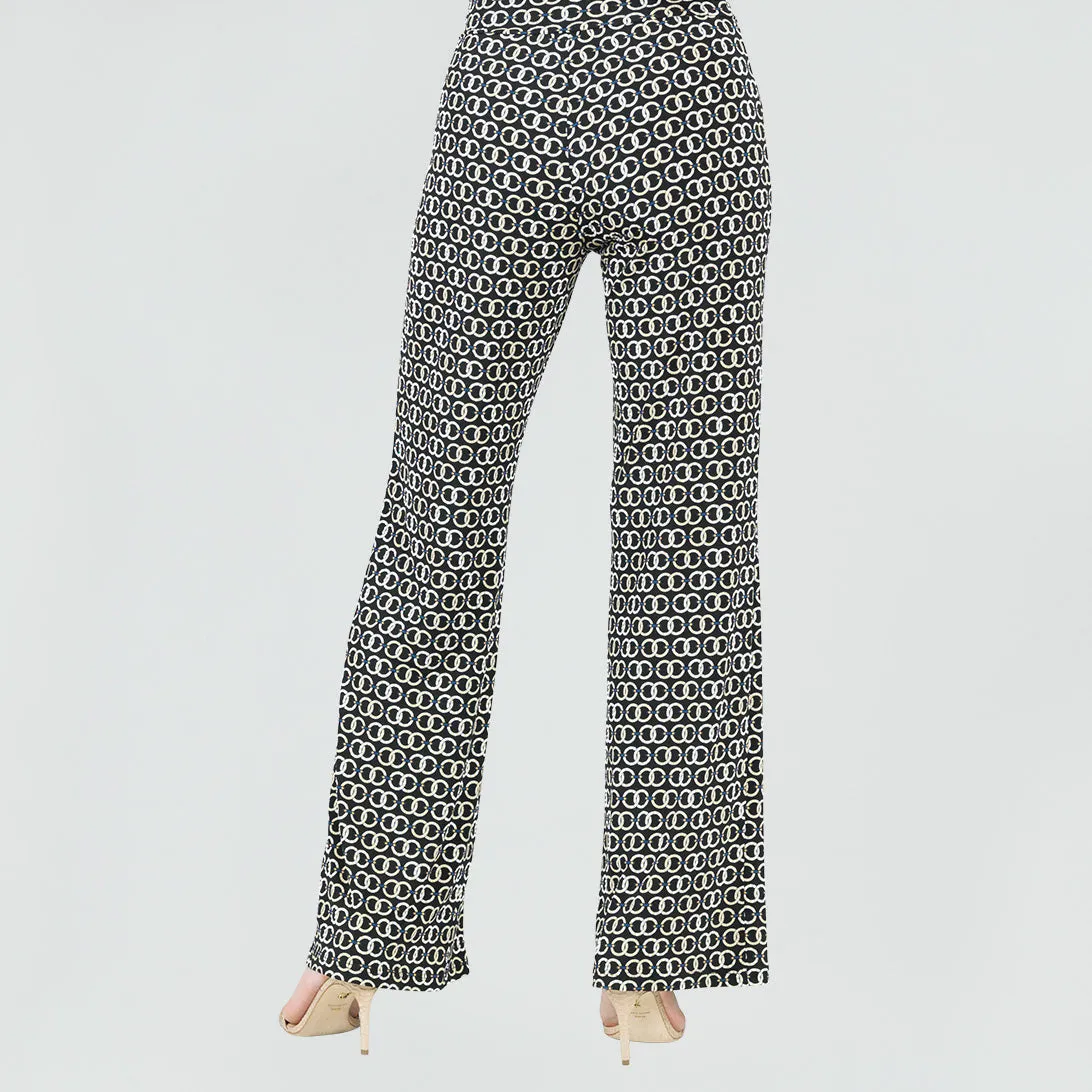 Textured Kick Front High Slit Pant - Chain Link - Final Sale!