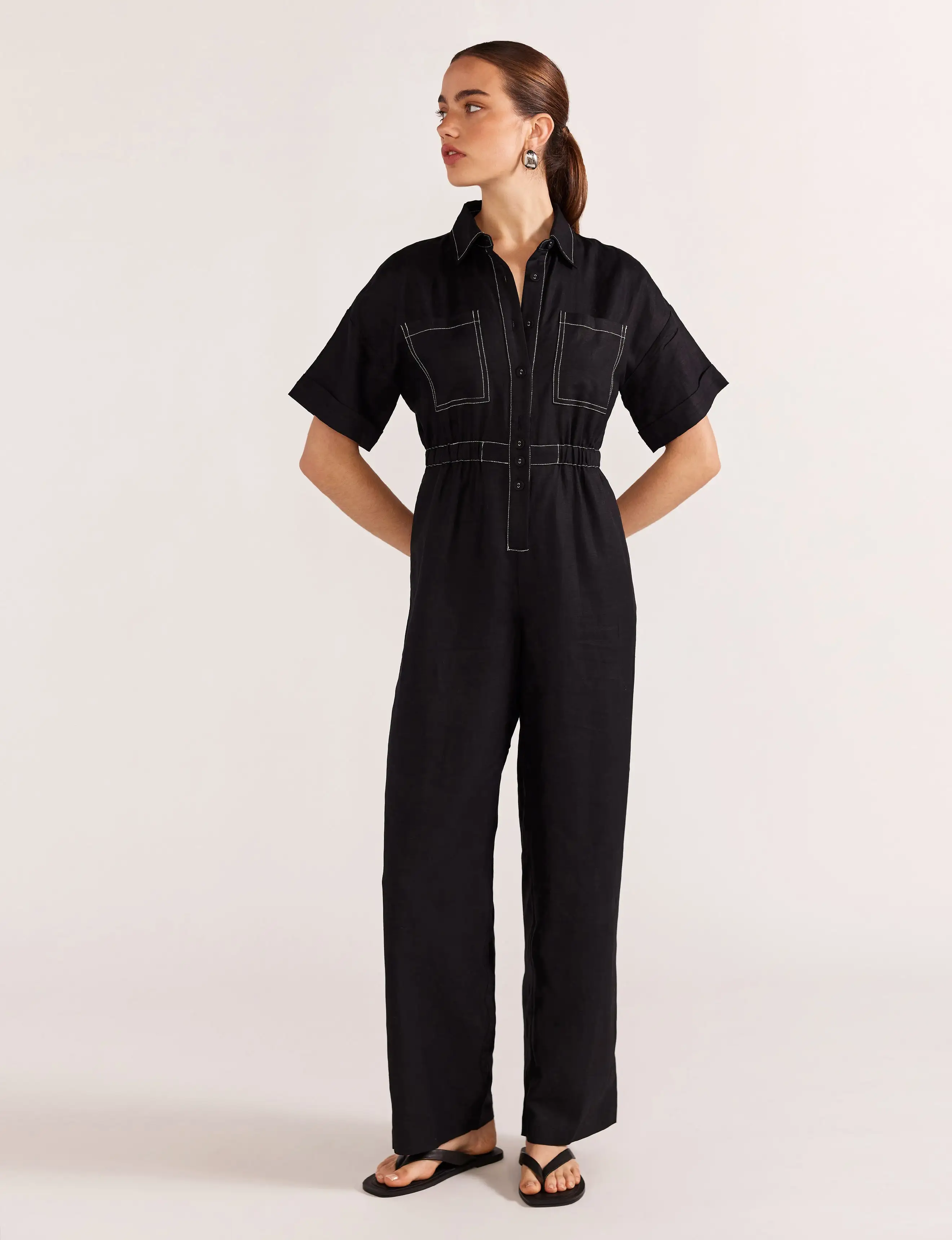 Theory Linen Jumpsuit - Black