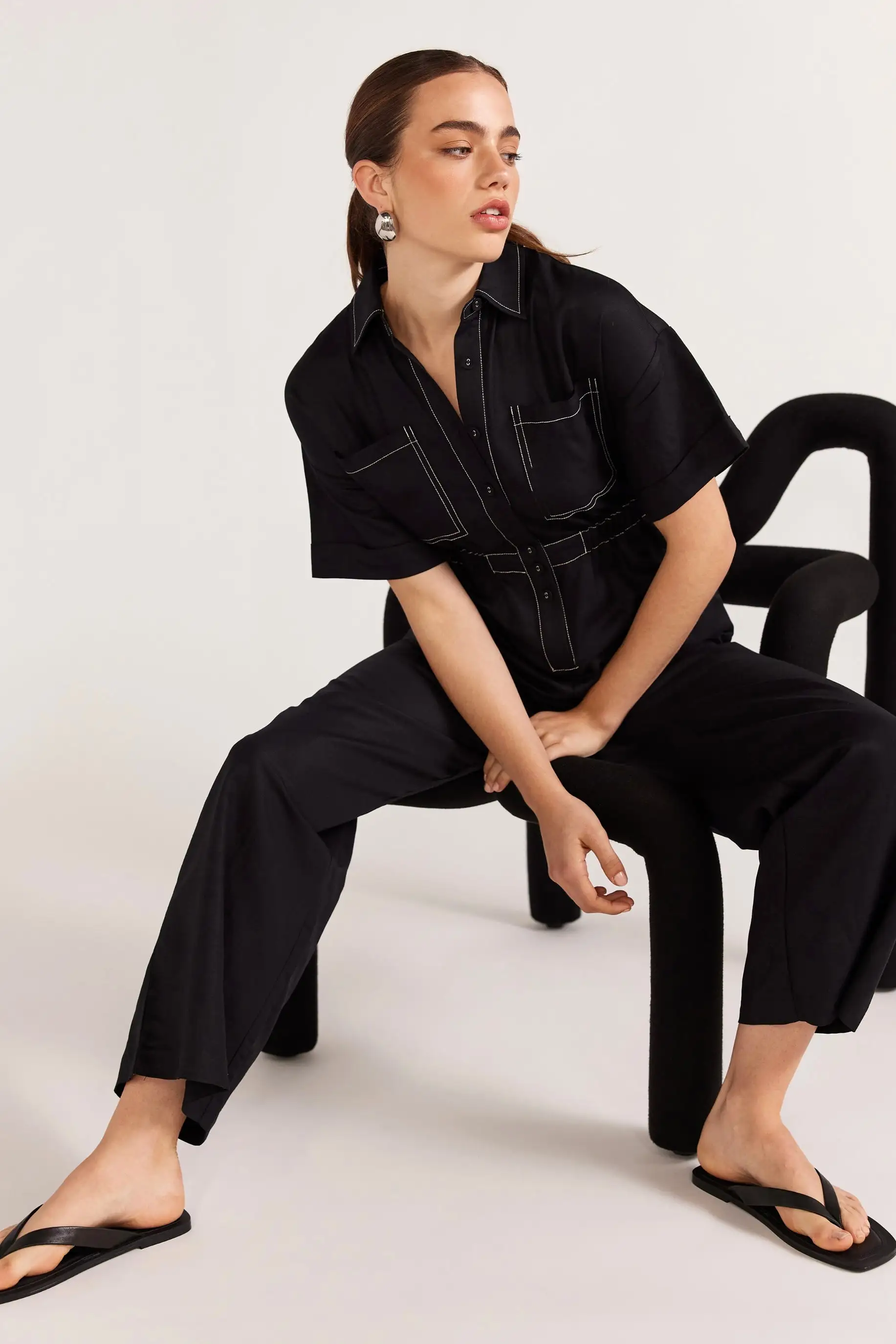 Theory Linen Jumpsuit - Black