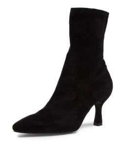 TOP END Lisbon Black Microsuede Ankle Boots