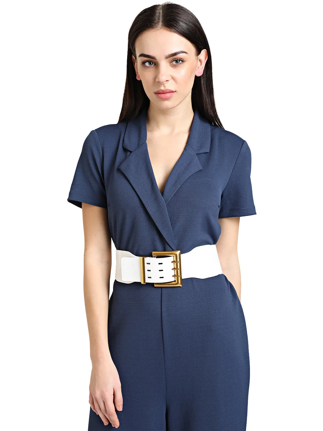 Trio Design Buckle Broad Belt