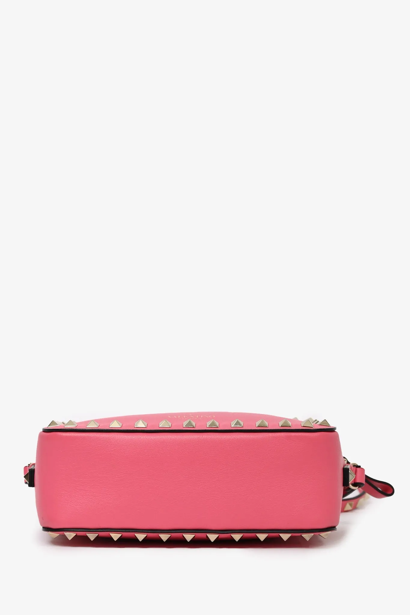 Valentino Pink Smooth Leather Rockstud Camera Bag