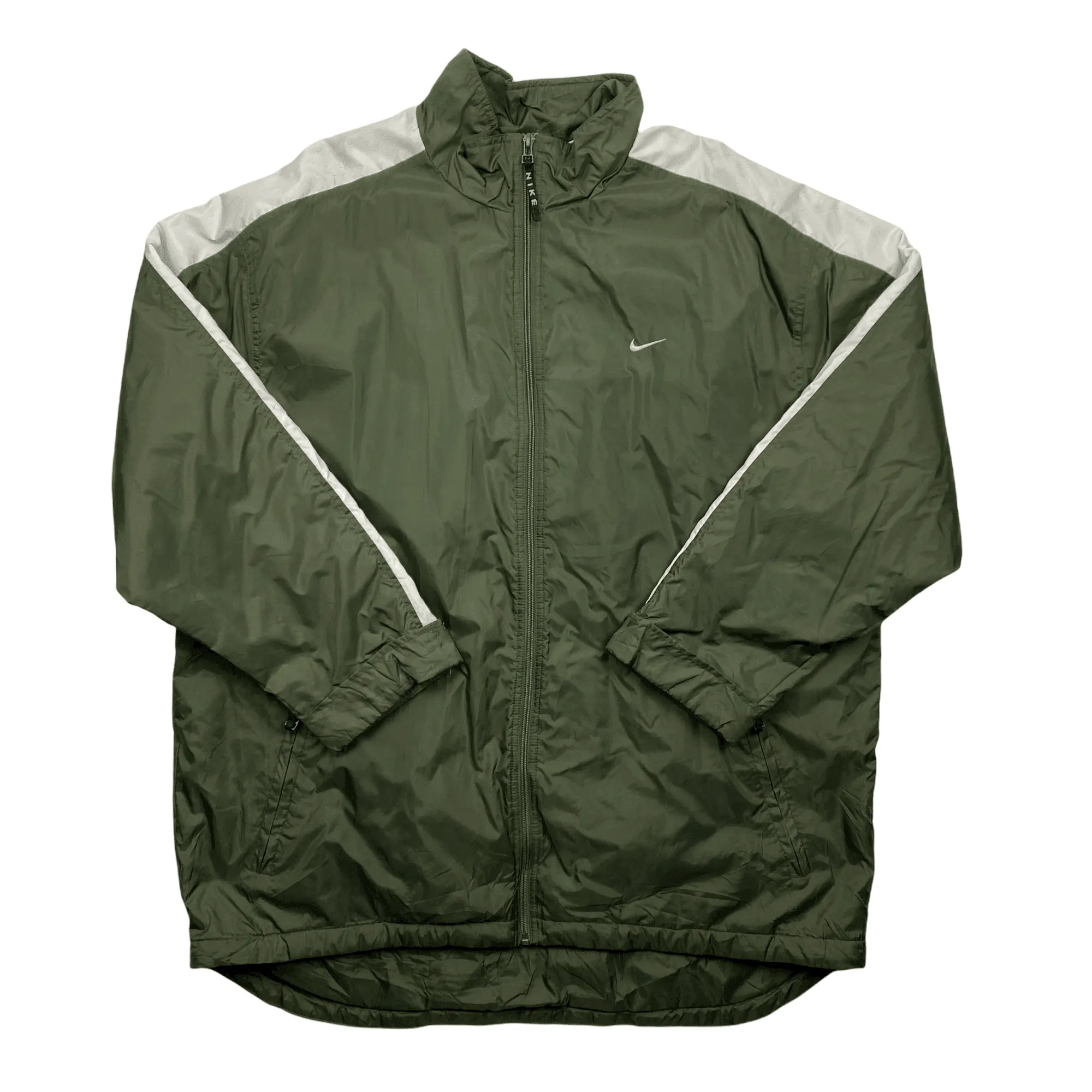 Vintage Green + White Nike Spell-Out Jacket - Extra Large