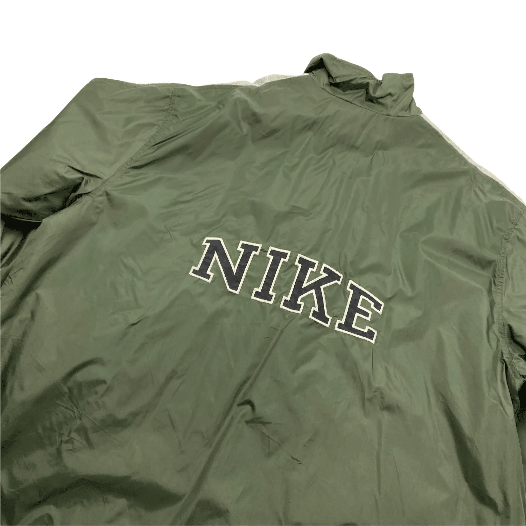 Vintage Green + White Nike Spell-Out Jacket - Extra Large