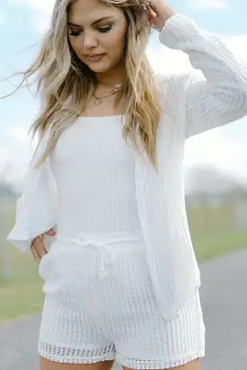 White Crochet Set Shorts